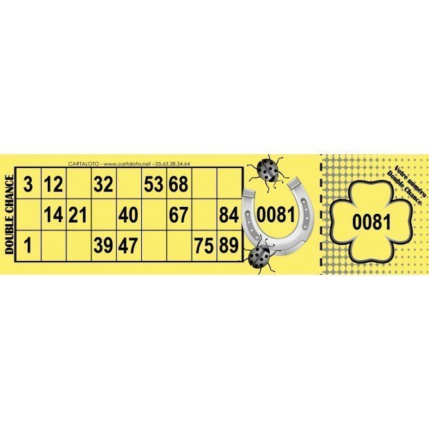 Double chance I Partie de loto spéciale I Grille de loto double chance