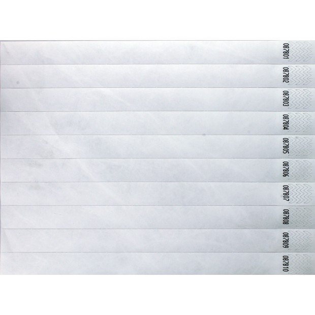 Bracelets événementiels vierges en papier indéchirable Tyvek®
