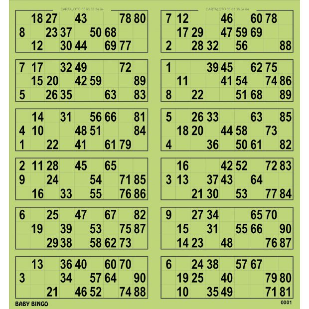 Baby bingo I Partie de loto spéciale I Grille de bingo à usage unique