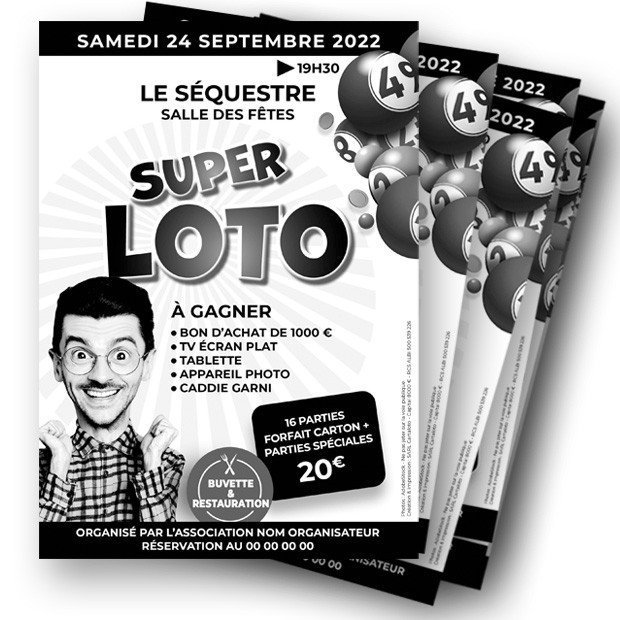 Pack communication loto : 10 Affiches & 100 Flyers pour loto