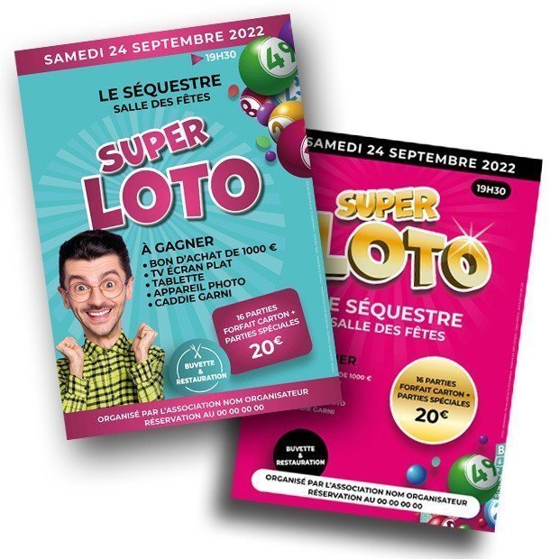 Pack with 100 Bingo flyers & 10 Bingo posters I Bingo event advertising