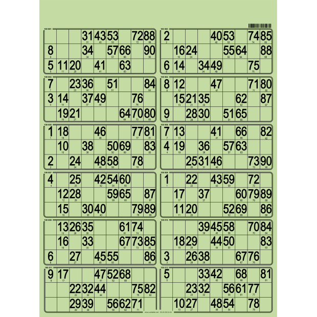 42 Paper 90 ball bingo tickets I 12 grids bingo paper I Adult bingo