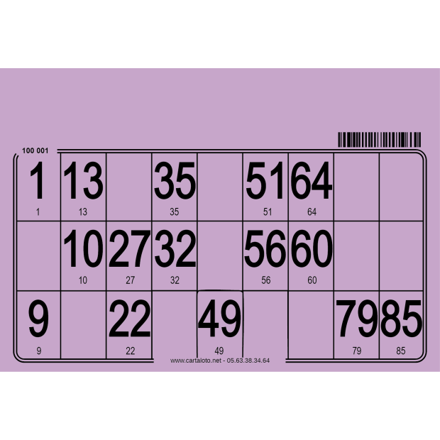 500 cartons de loto individuels en papier 80gr I 100% personnalisables.