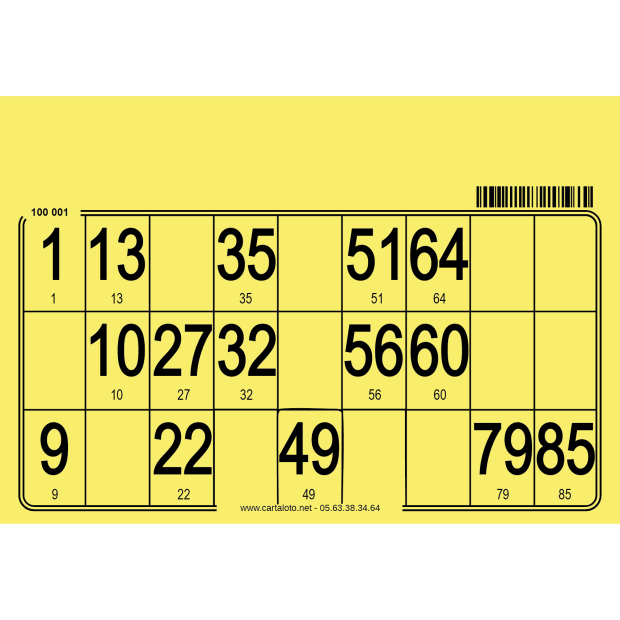 500 cartons de loto individuels en papier 80gr I 100% personnalisables.