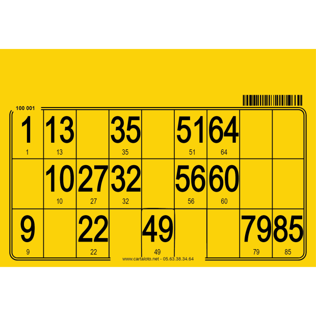 500 Cartons loto individuels très épais I Planches loto personnalisées