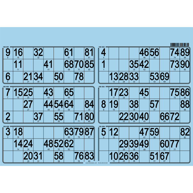 84 Paper 90 ball bingo tickets I 6 grids bingo paper I 90 number bingo