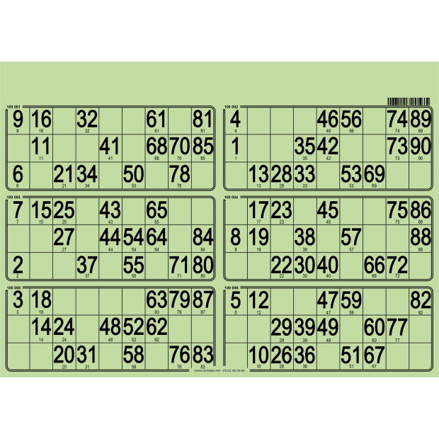 84 Paper 90 ball bingo tickets I 6 grids bingo paper I 90 number bingo