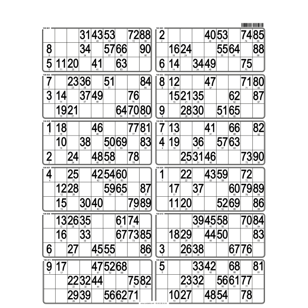 42 planches de loto de 12 grilles I Feuilles de loto