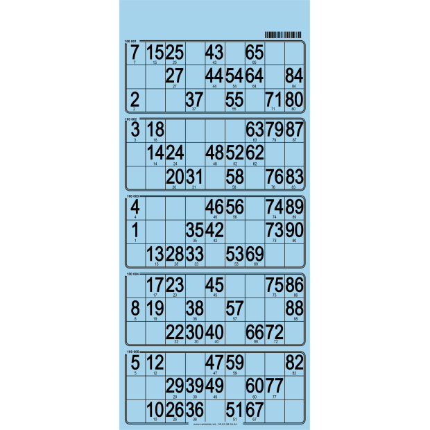100 planches de 5 grilles de loto en papier 80 gr I Feuilles de loto