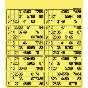50 Paper 90 ball bingo tickets I 10 grids bingo paper