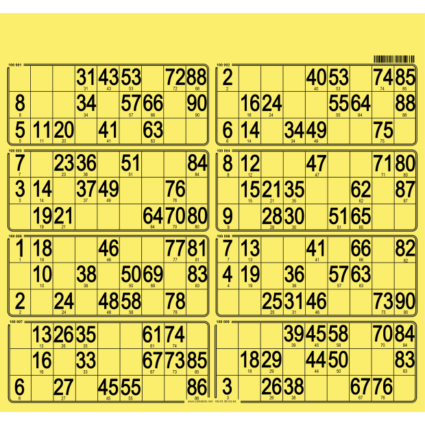 63 Planches de loto bristol I 8 Grilles de loto personnalisables