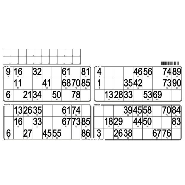 125 Paper 90 ball bingo tickets I 4 grids bingo paper I Customizable