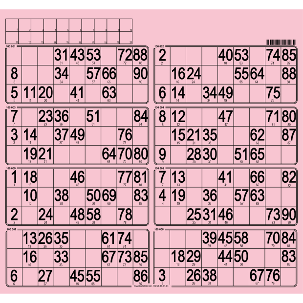 63 Paper bingo tickets I Bingo cards 1-90 I Bingo paper game