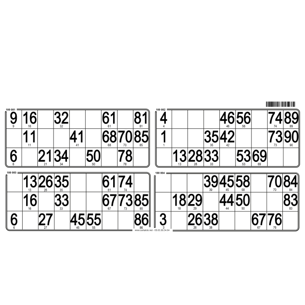 125 Hard 90 ball bingo cards I 4 grids to play I Custom bingo cards