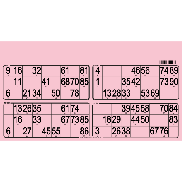 125 Planches de loto de 4 grilles I Carton rigide I Personnalisables