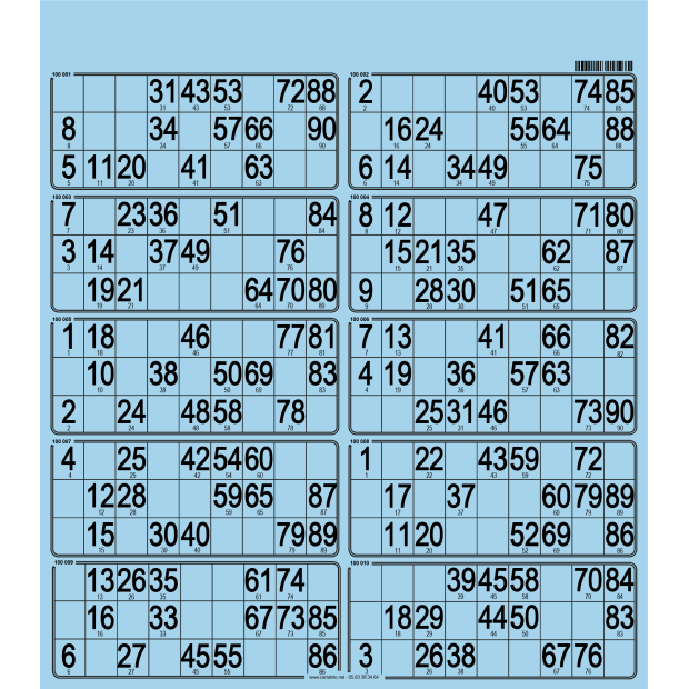 50 planches de loto 10 grilles en carton très rigide I 100% perso