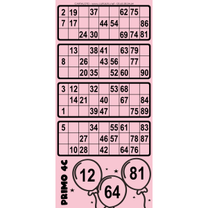 Primo 4C bingo game I Bingo cards I 1-90 number bingo