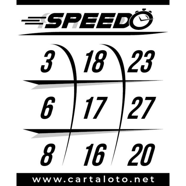 Feuille loto Speedo 9 numéros I Jeu de loto rapide I Partie spéciale