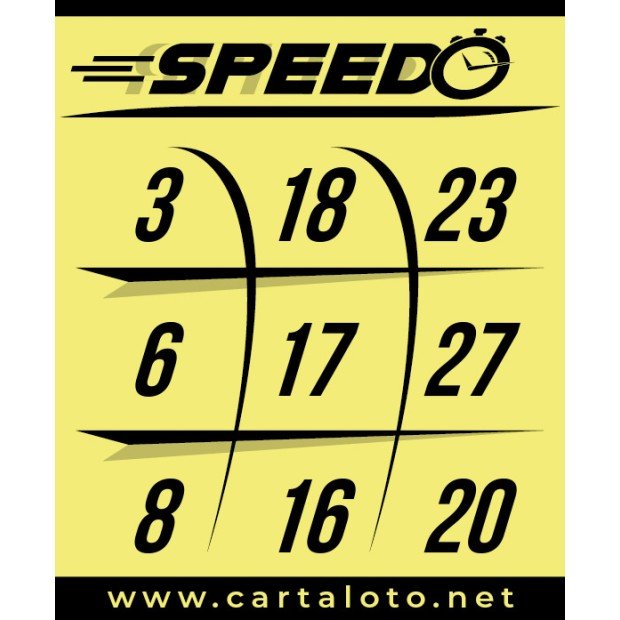 Speedo 9 numbers bingo paper I Funny bingo game I Bingo cards