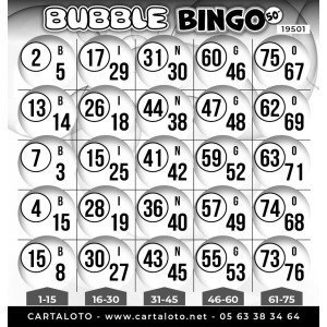 Bubble Bingo paper game with 50 numbers I Bingo sheets I Bingo grid