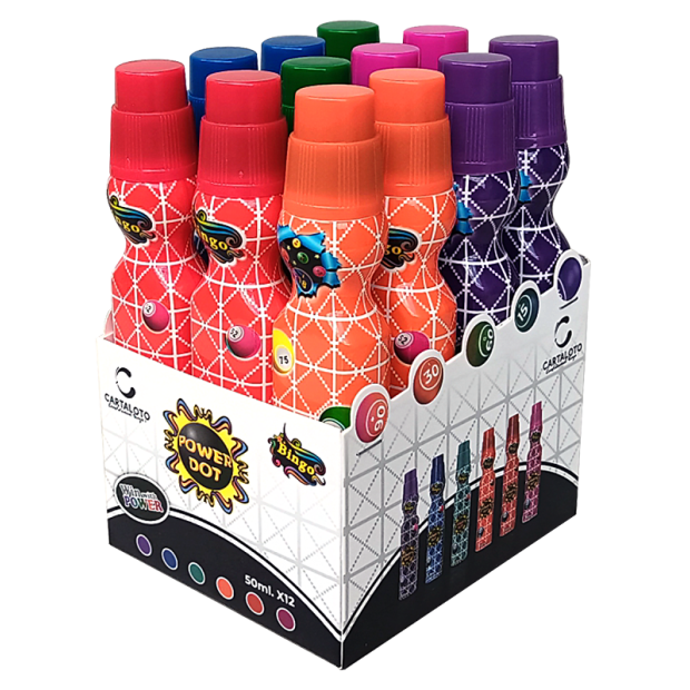 12 marqueurs de loto power dot I Accessoire loto pour joueurs