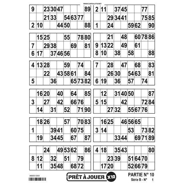 Bingo tickets with 12 grids I Bingo nights games I Bingo paper game