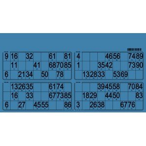 125 bristol bingo cards with 4 grids  I Bingo cards 1-90