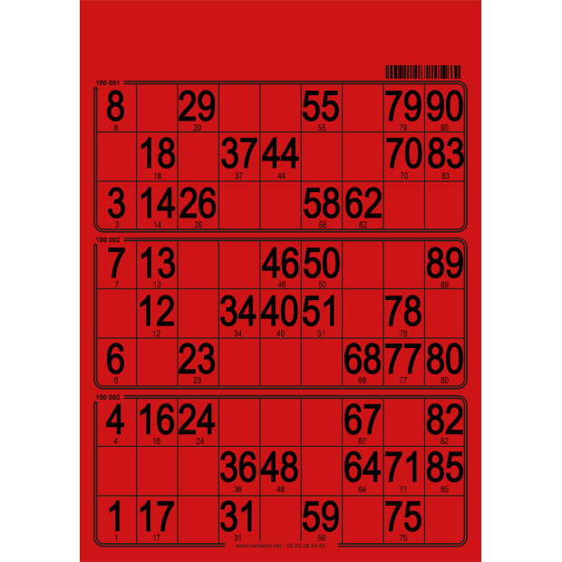 167 Paper 90 ball bingo tickets with3 grids I Bingo paper