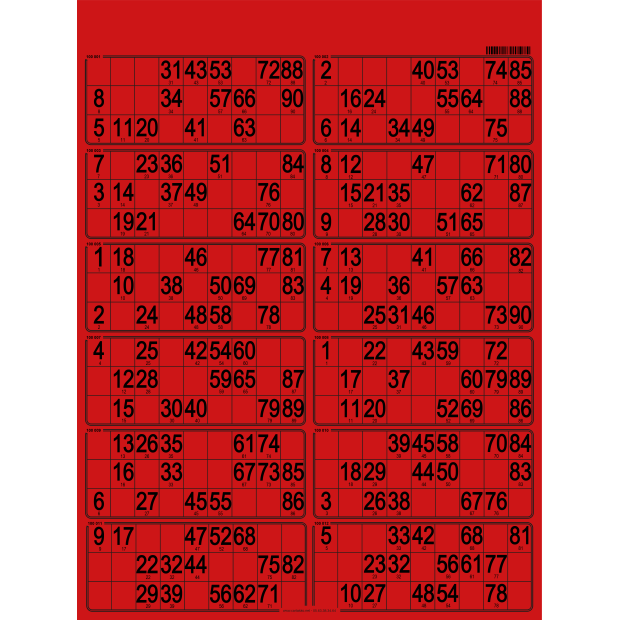 42 Paper 90 ball bingo tickets I 12 grids bingo paper I Adult bingo