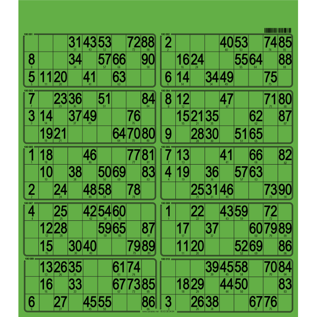 50 Planches de loto de 10 grilles I Feuilles de loto