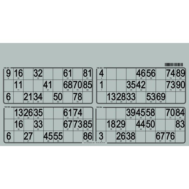 125 Planches de loto de 4 grilles I Carton rigide I Personnalisables