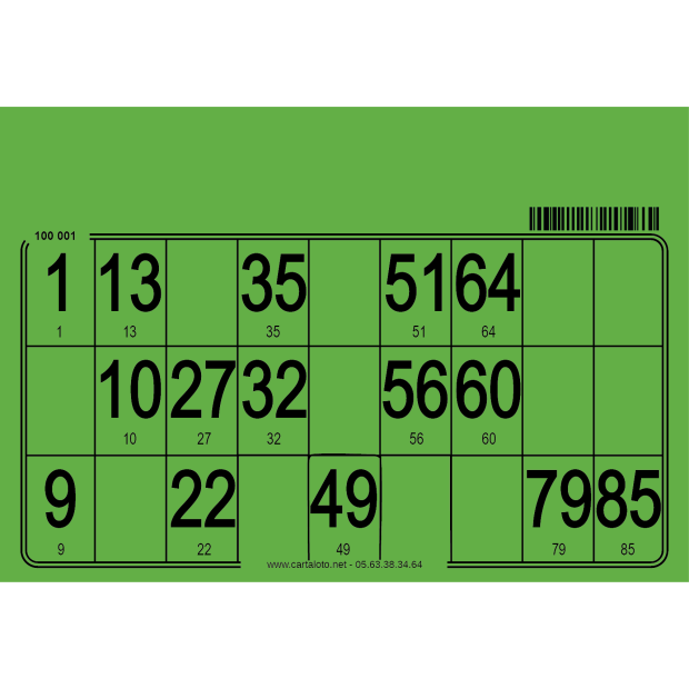 500 Cartons loto individuels très épais I Planches loto personnalisées