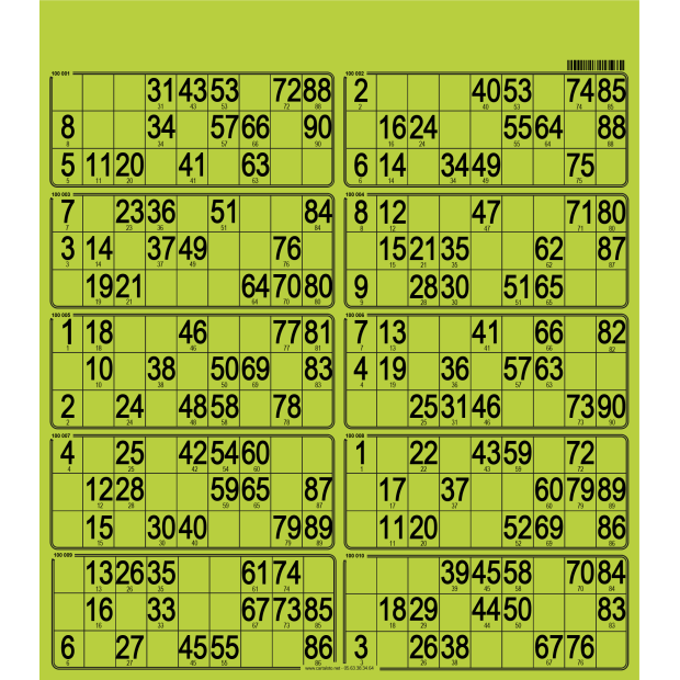 50 planches de loto 10 grilles en carton très rigide I 100% perso