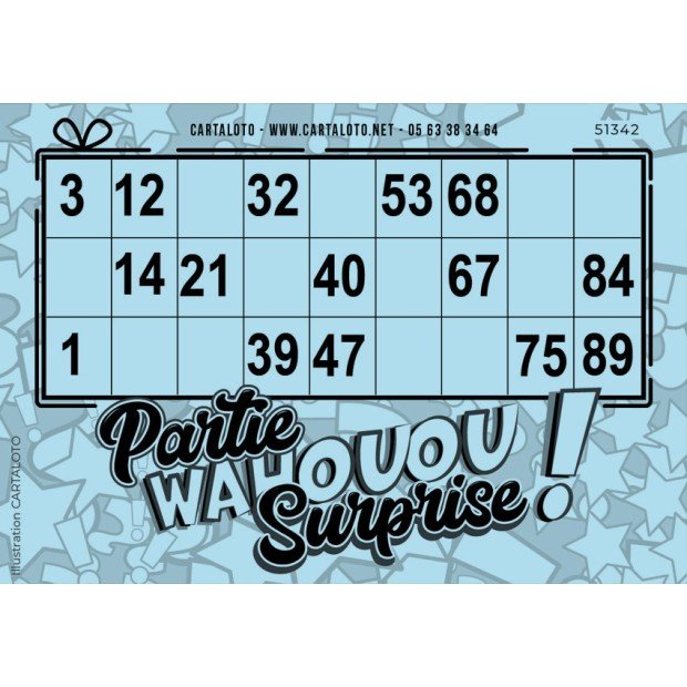 Jeux d'ambiance partie de loto spéciale I 1 grille de bingo