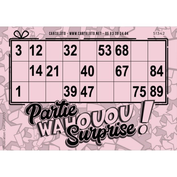 Jeux d'ambiance partie de loto spéciale I 1 grille de bingo
