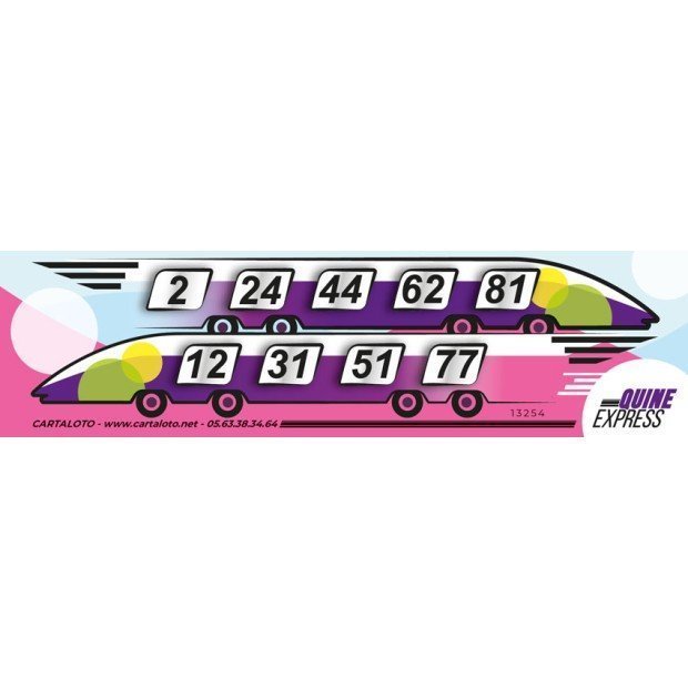 Grille loto TGV I Jeu de loto rapide I Feuille de loto