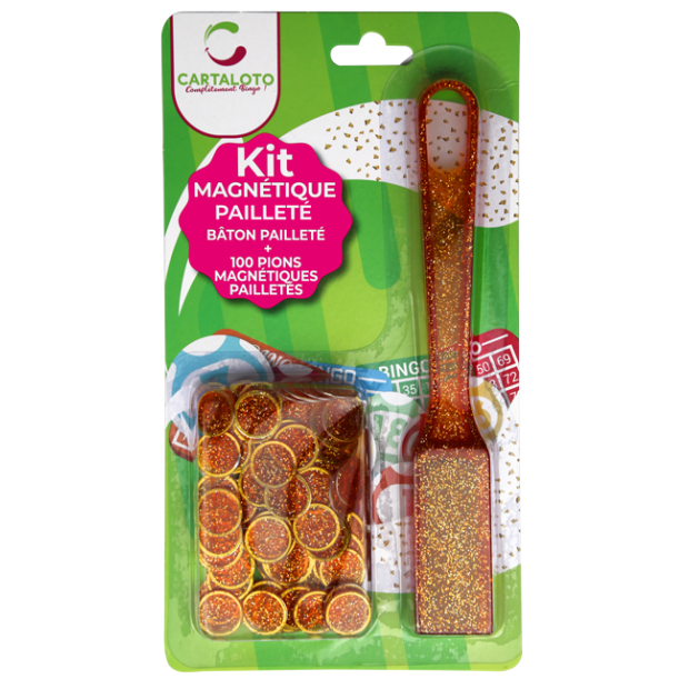 12 magnetic kits: 12 wands + 1200 glittery magnetic bingo chips 🤩
