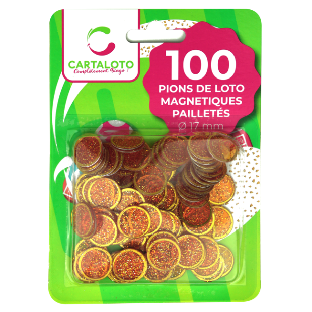 24 bags of 100 glittery magnetic bingo chips I Cartaloto bingo supplies