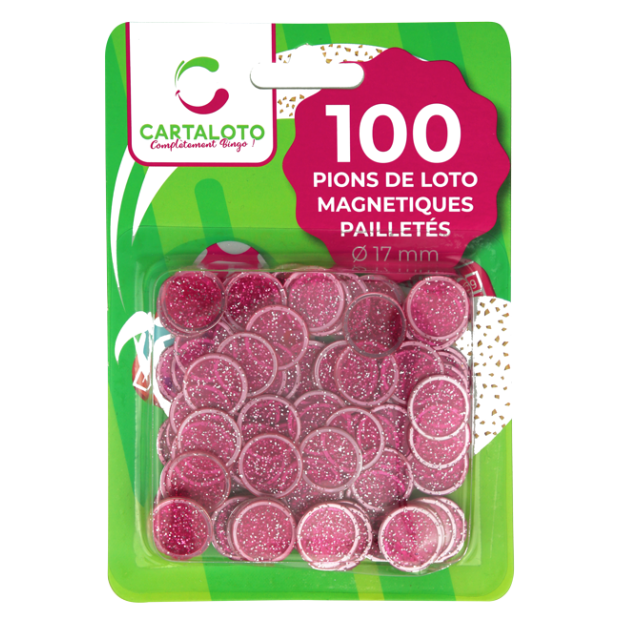 24 bags of 100 glittery magnetic bingo chips I Cartaloto bingo supplies
