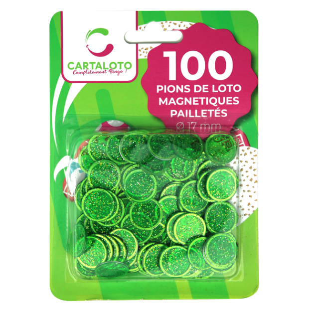 24 bags of 100 glittery magnetic bingo chips I Cartaloto bingo supplies