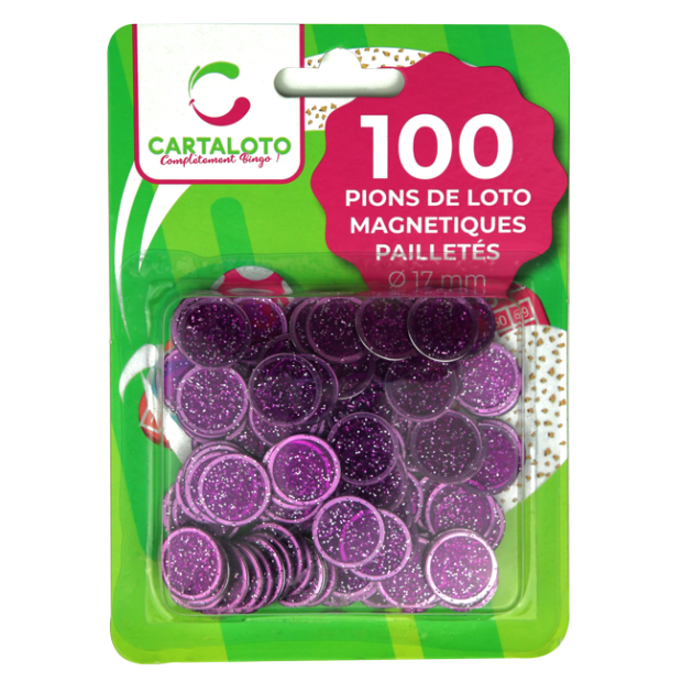 24 bags of 100 glittery magnetic bingo chips I Cartaloto bingo supplies