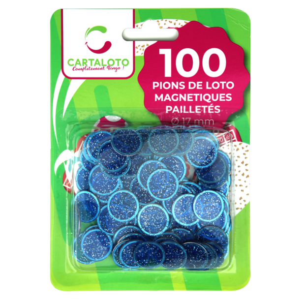 24 bags of 100 glittery magnetic bingo chips I Cartaloto bingo supplies