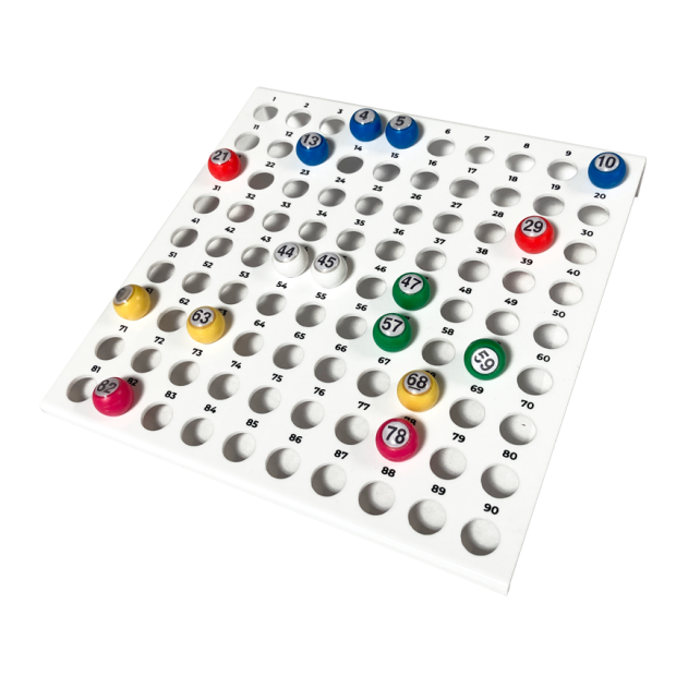 Small plexiglass recessed check tray – 90 bingo balls