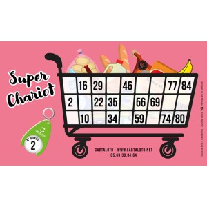 Super Cart I Themed bingo ticket I Charity game tickets