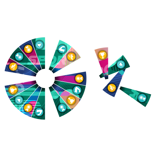Magnetic segments for lottery wheel - 18 sections | 80/110cm