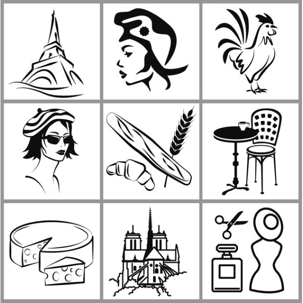 Set of 9 rubber trodat stamp symbols I Trodat Printy 4921