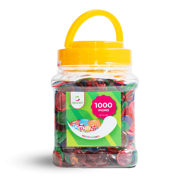Box of 1000 Bingo Chips | Transparent reusable marking tokens
