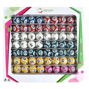 Packaging des 90 balles numérotées 6 faces