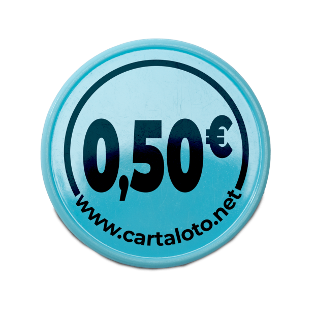 Jetons plastique buvette - 0,5€ Bleu - face