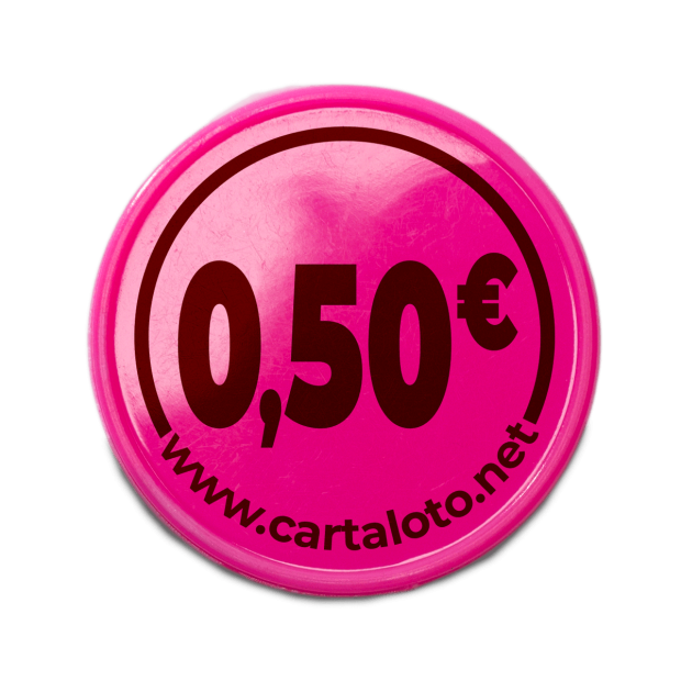 Jetons plastique buvette - 0,5€ Rose - face